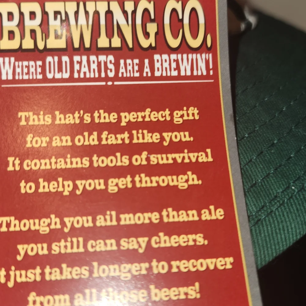 2006 Over The Hill Brewing Co. NWT Novilty Bucket Hat. Old Fart. One Size.
